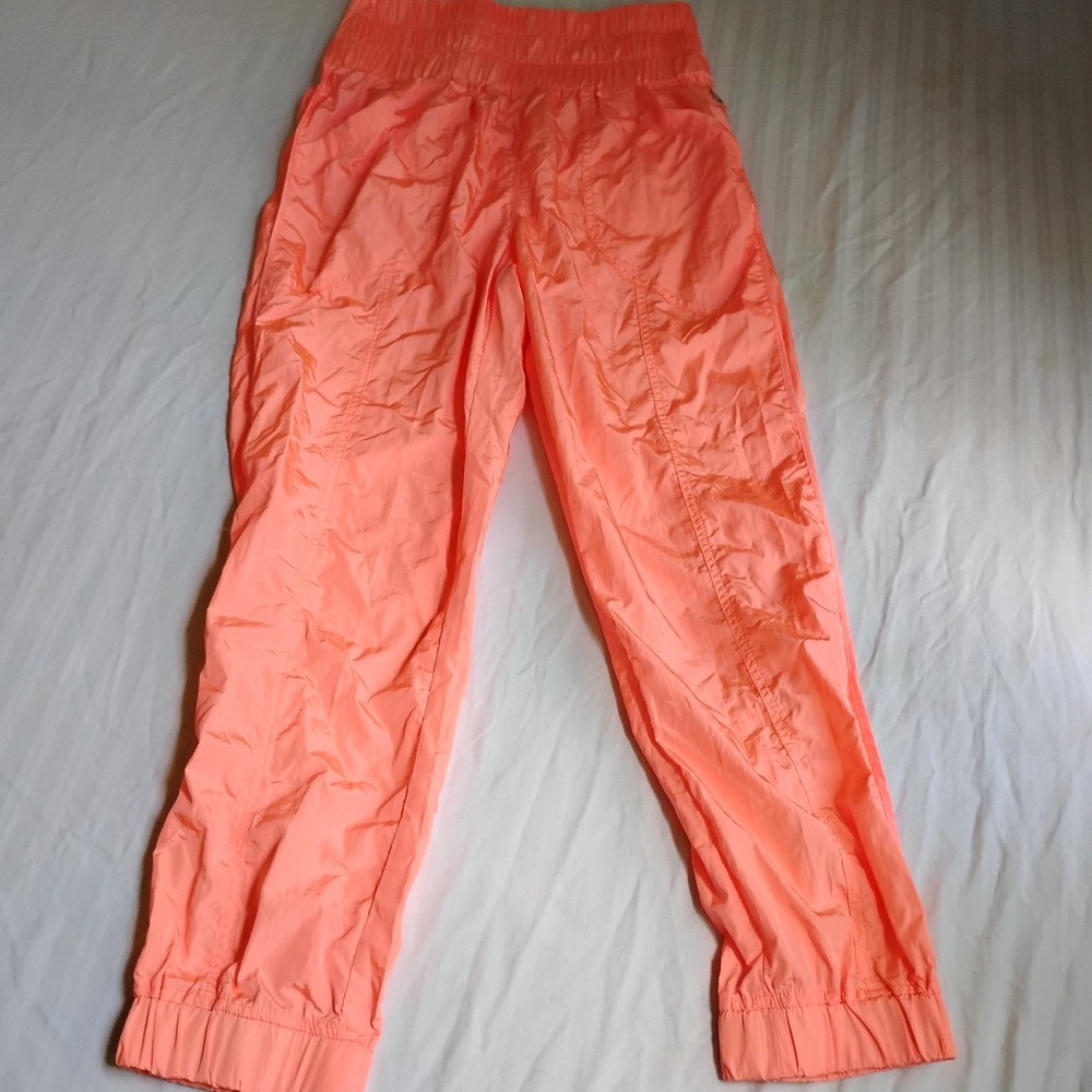 Free People Movement Pants Small The Way Home Jogger Windbreaker Neon Athletic - Picture 2 of 14